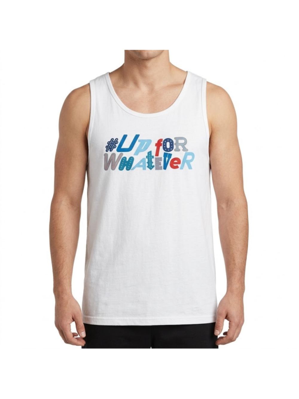 Bud Light Up For Whatever Double Sided Tank Top Shirt White Beer Graphic LARGE